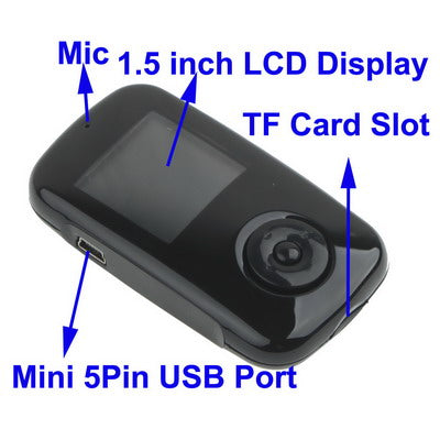 1.5 inch Screen Car Vehicle DVR, AVI Video format, Support TF Card, Loop Recording & Motion Detection function(Black)