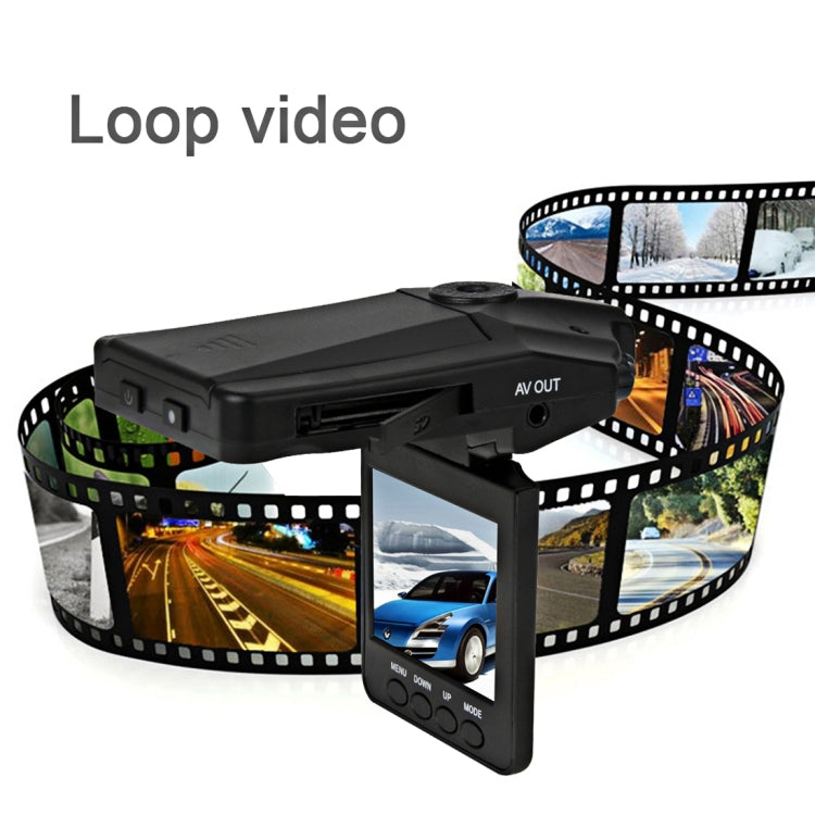 720P 2.5 inch TFT LCD Screen Vehicle DVR, Support Night Vision & SD Card, 4X Digital Zoom, AVI Video Format, AV OUT Function(Black)