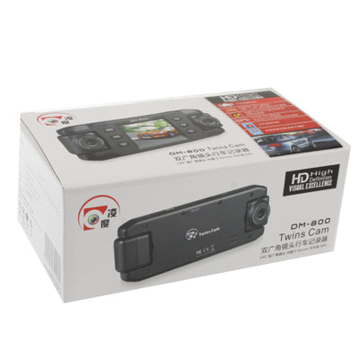 2.0 inch Screen Dual Lenses Vehicle DVR, Support TF Card / 3G-Sensor / 180-degree Rotary / 140-degree Wide View Angle / AV Out / GPS External Active Module / Anti Shake(Black)