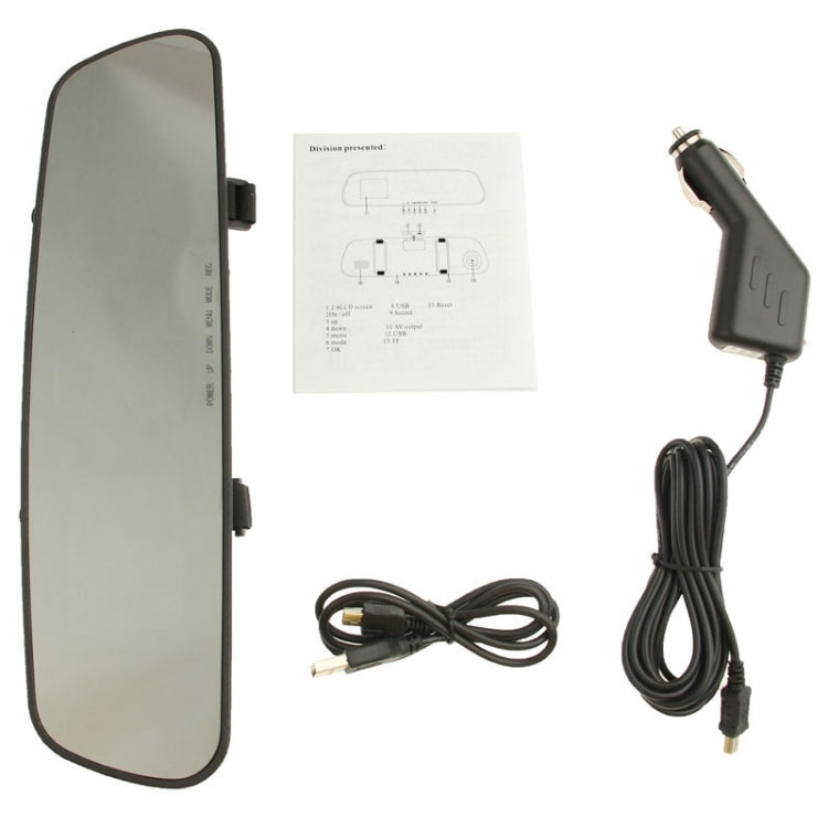 Full HD Rearview Mirror Vehicle Traveling Data Video Recorder with 2.8 inch TFT LCD Screen, Support TF Card / Motion Detection / G-sensor(Black)