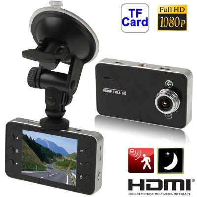 K6000 Black, 2.7 inch Full HD 1080P Vehicle DVR with 2 IR LED Night Vision Lights, Support File Locking / Motion Detection / Micro SD/TF Card, H2.64 Video format , Viewing Angle: 140 Degree(Black)