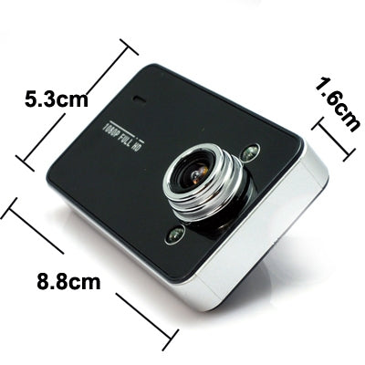 K6000 Black, 2.7 inch Full HD 1080P Vehicle DVR with 2 IR LED Night Vision Lights, Support File Locking / Motion Detection / Micro SD/TF Card, H2.64 Video format , Viewing Angle: 140 Degree(Black)