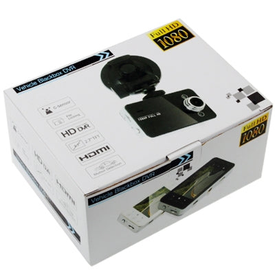 K6000 Black, 2.7 inch Full HD 1080P Vehicle DVR with 2 IR LED Night Vision Lights, Support File Locking / Motion Detection / Micro SD/TF Card, H2.64 Video format , Viewing Angle: 140 Degree(Black)