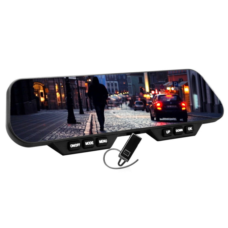 1080P Car Rear View Camera Video Recorder 4.3 inch LCD Screen with Bluetooth Earphone & 4 LED, Support Loop Recording / Night Vision / TF Card / HDMI Output Function, H.264 Video Codec (TKD913)(Black)