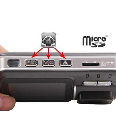 X6 Black, 2.0 inch High Resolution LTPS LCD Screen Dual 3 Mega Pixels CMOS 720P Vehicle DVR, Support H.264 MOV / Night Vision / Loop Recording / Motion Detection / HDMI / AV Out and 32GB TF Card