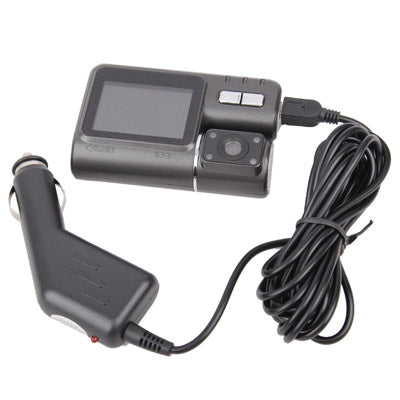 X6 Black, 2.0 inch High Resolution LTPS LCD Screen Dual 3 Mega Pixels CMOS 720P Vehicle DVR, Support H.264 MOV / Night Vision / Loop Recording / Motion Detection / HDMI / AV Out and 32GB TF Card