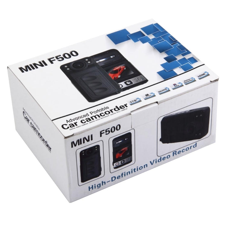 Mini F500 1.5 inch LCD Car DVR with Infrared Night Vision Lights, Support Night Vision / Motion Detection / HDMI / TF Card / AV OUT, 187 Degree Ultra Wide Angle Lens(Black)