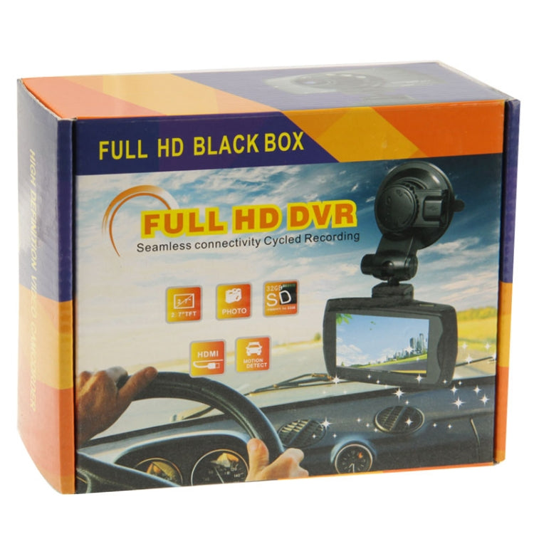 Full HD 1080P Vehicle DVR 2.7 inch Screen Display, Support TF Card, Support Loop Recording / Motion Detection / AV OUT / Night Vision (T838)(Black)