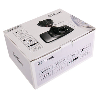 GS9000L H.264 1.3 Mega Pixels CMOS Full HD 1080P 2.7 inch TFT LCD Screen Advanced Portable Car Camcorder, Support G-sensor / Motion Detection / HDMI / IR / TF Card, Viewing Angle: 140 Degree