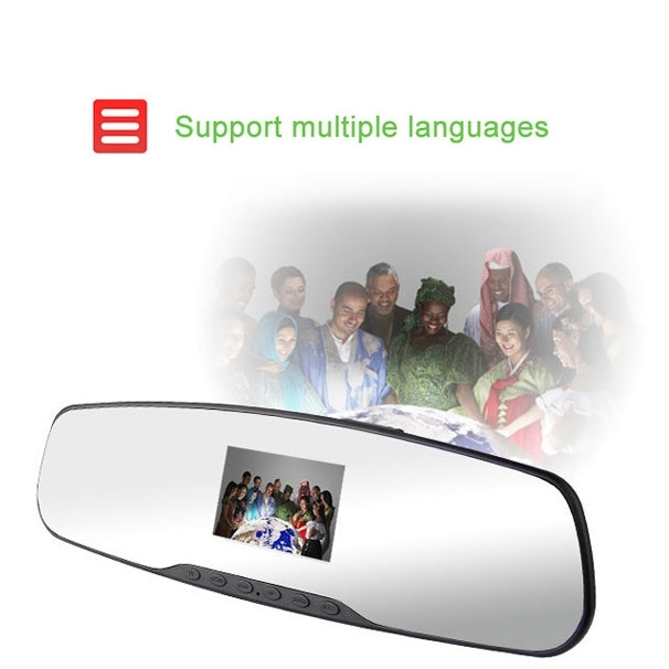 Full HD 720P Rearview Mirror 2.4 inch TFT Screen Car DVR, 5.0MP CMOS Camera 140 Degree Wide Angle Lens, Support Hot Plug & Motion Detection(Black)