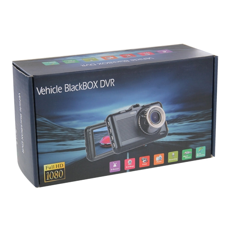 Full HD 1080P 3.0 inch Screen Display Car DVR Recorder, 170 Degree A+ Wide Viewing Angle Lens, Support Loop Recording / Motion Detection / G-Sensor Function