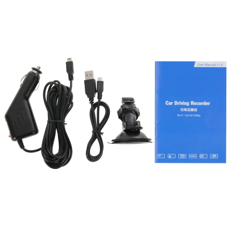 D828 Full HD 1080P 2.7 inch TFT Screen Display WiFi Car DVR Recorder, 170 Degree Wide View Angle Lens, Support Loop Recording / Motion Detection / G-Sensor Function