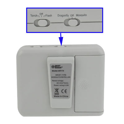 Clip-on Wrist Type Ultrasonic Anti Mosquito / Insect Pest Repeller with Flashlight(Grey)