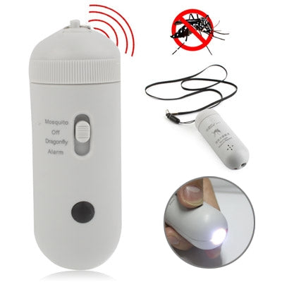 Neck-type UltraSonic Mosquito Repeller with Personal Alarm / Flashlight(Grey)