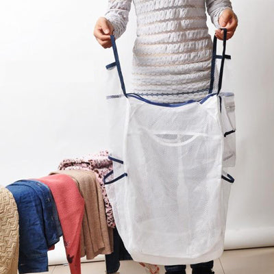 Large Capacity Portable Dirty Clothes Laundry Bag with Many Pockets