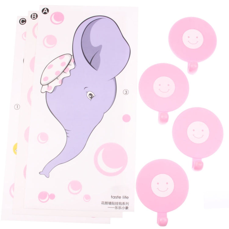 Happy Elephant Style DIY Sticker Wall Hooks (NO-HY032)