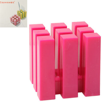 Multiple Use Magic Cube Storage Rack /CD Frame / Winder / Hub / Organizer / Notes Frame, Plum Red