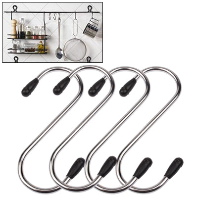 4pcs Practical Stainless Steel S Style Enclosure Goat Hanger Clasp Hook