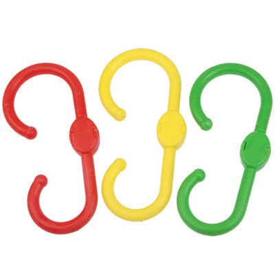 3pcs Practical Torsional S Style Plastic Hook and Loop Fastener Enclosure Goat Hanger Clasp Hook