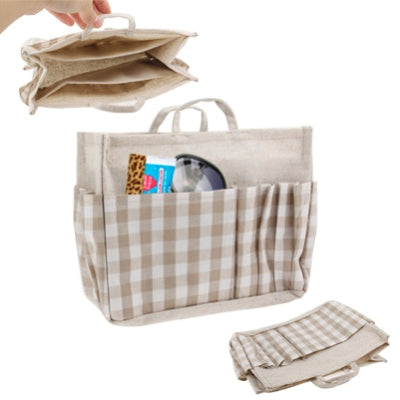 Four Lattice Pattern Storage Jute Bags , Size: 22.5 x 9.5 x 18cm