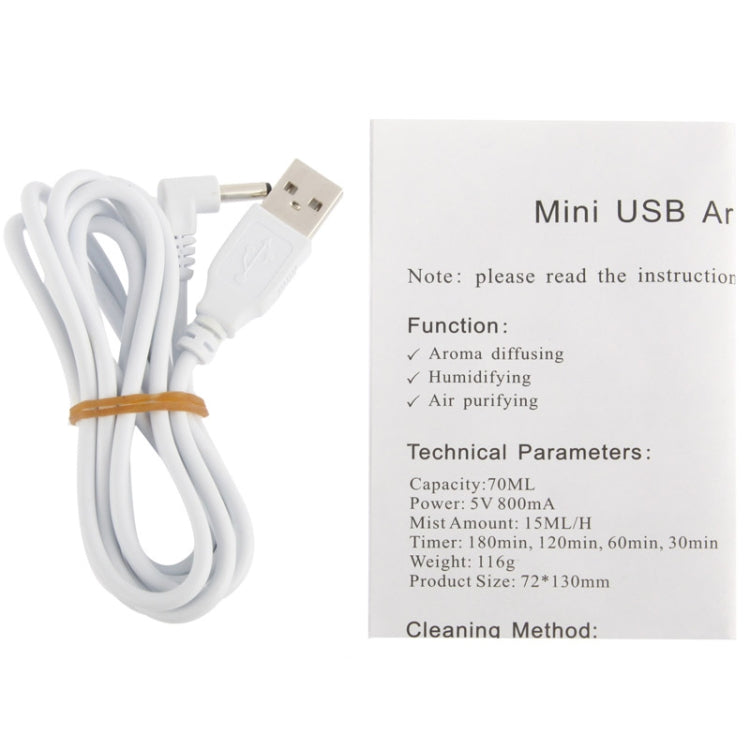 Mini USB Aroma Diffuser / Aroma humidifier with Warm White LED Lights(White)