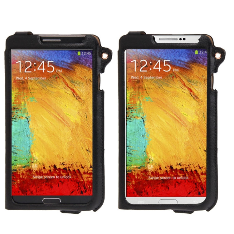 Crazy Horse Texture Touch Screen Vertical Style Leather Case with Lanyard & Earphone Winder for Galaxy Note III / N9000