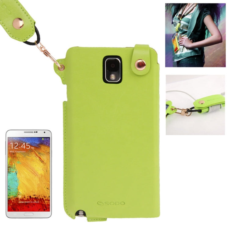 Crazy Horse Texture Touch Screen Vertical Style Leather Case with Lanyard & Earphone Winder for Galaxy Note III / N9000