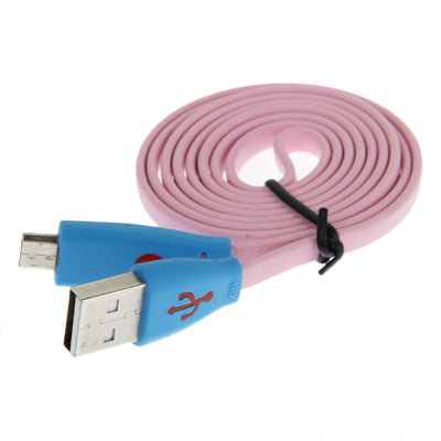 Smile Pattern Noodle Style Luminous Micro USB to USB Data Sync Charger Cable for Galaxy S IV / i9500 / Galaxy SIII / i9300 / HTC / LG / Sony / Nokia Lumia Series, Length: 1m