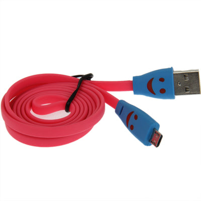 Smile Pattern Noodle Style Luminous Micro USB to USB Data Sync Charger Cable for Galaxy S IV / i9500 / Galaxy SIII / i9300 / HTC / LG / Sony / Nokia Lumia Series, Length: 1m