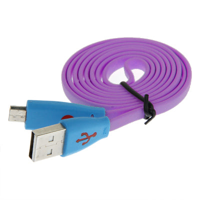 Smile Pattern Noodle Style Luminous Micro USB to USB Data Sync Charger Cable for Galaxy S IV / i9500 / Galaxy SIII / i9300 / HTC / LG / Sony / Nokia Lumia Series, Length: 1m