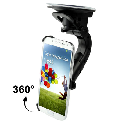 Suction Cup Car Holder, Support 360 Degree Rotation, For Galaxy S IV / i9500(Black)