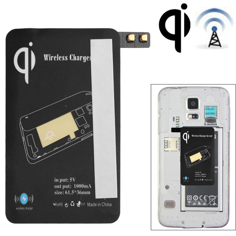 5V 1000mAh Wireless Mobile Charge Receiver, Applies for Qi Standard, Special Design for Galaxy S5 / G900