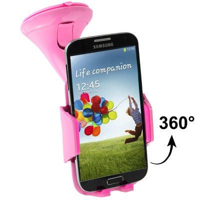 Suction Cup Car Stretch Holder, Width: 53-83mm, For iPhone, Galaxy, Huawei, Xiaomi, Lenovo, LG, HTC and Other Smartphones(Pink)