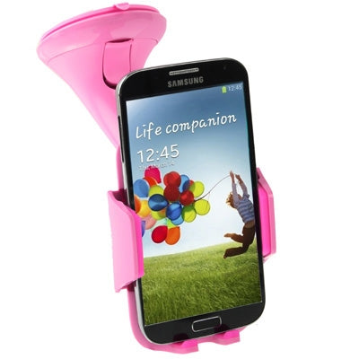 Suction Cup Car Stretch Holder, Width: 53-83mm, For iPhone, Galaxy, Huawei, Xiaomi, Lenovo, LG, HTC and Other Smartphones(Pink)