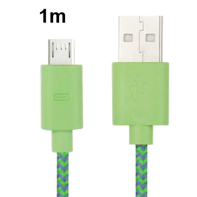 Nylon Netting Style Micro 5 Pin USB Data Transfer / Charge Cable for Galaxy S IV / i9500 / S III / i9300 / Note II / N7100 / Nokia / HTC / Blackberry / Sony, Length: 1m