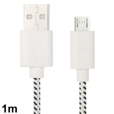 Nylon Netting Style Micro 5 Pin USB Data Transfer / Charge Cable for Galaxy S IV / i9500 / S III / i9300 / Note II / N7100 / Nokia / HTC / Blackberry / Sony, Length: 1m