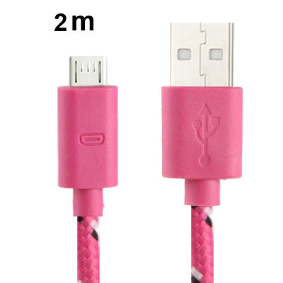 Nylon Netting Style Micro 5 Pin USB Data Transfer / Charge Cable for Galaxy S IV / i9500 / S III / i9300 / Note II / N7100 / Nokia / HTC / Blackberry / Sony, Length: 2m