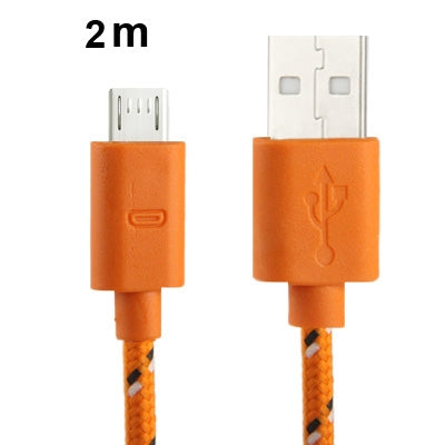 Nylon Netting Style Micro 5 Pin USB Data Transfer / Charge Cable for Galaxy S IV / i9500 / S III / i9300 / Note II / N7100 / Nokia / HTC / Blackberry / Sony, Length: 2m