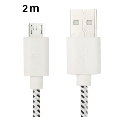 Nylon Netting Style Micro 5 Pin USB Data Transfer / Charge Cable for Galaxy S IV / i9500 / S III / i9300 / Note II / N7100 / Nokia / HTC / Blackberry / Sony, Length: 2m