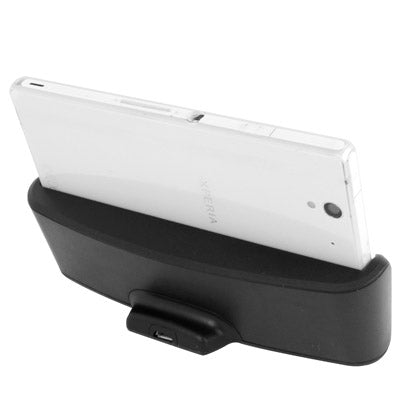 2 in 1 (Data Sync + Phone Charger) USB Charging Cradle for Sony Xperia Z / L36h(Black)