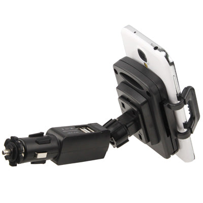 Dual USB Car Charger with Universal Mount, Output Voltage: 5V 2A, For iPhone, Galaxy, Huawei, Xiaomi, Google, Sony and other Smartphones(Black)