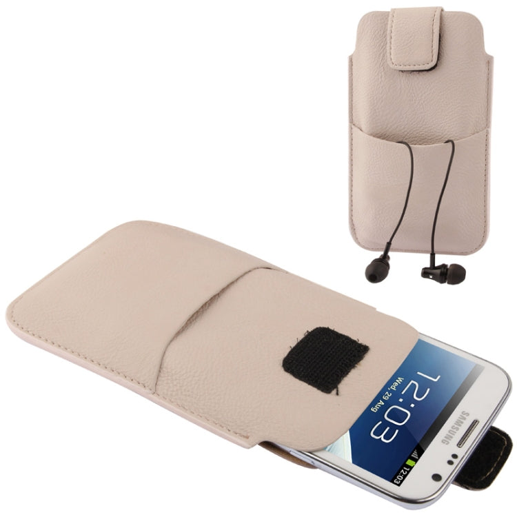 Universal Leather Case Pocket Sleeve Bag with Earphone Pocket for Galaxy Note II / N7100 / i9220