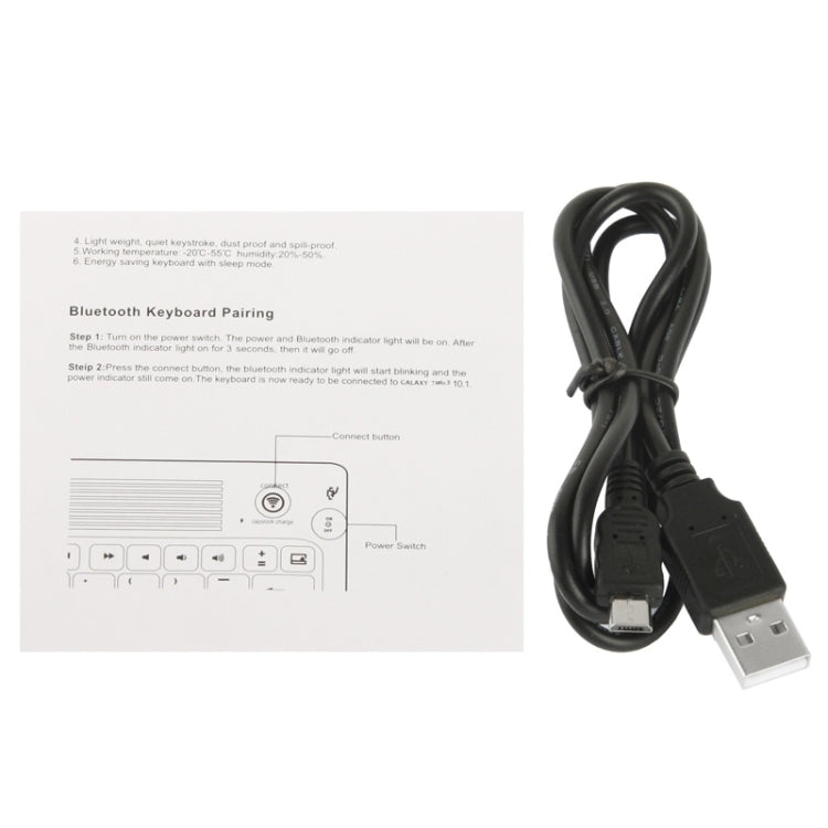 Bluetooth 3.0 Keyboard Leather Tablet Case with Holder for Galaxy Tab 4 10.1 / T530