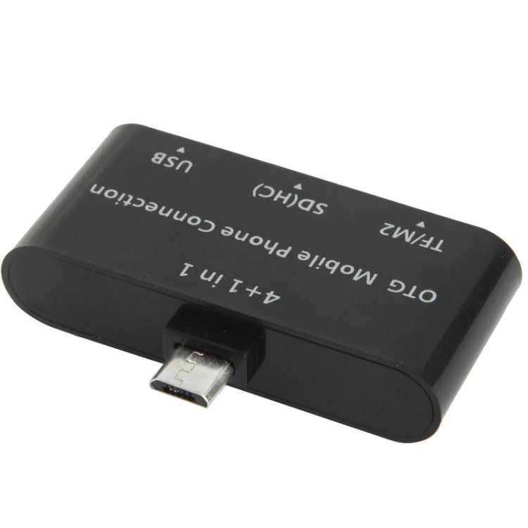 4 in 1 Micro USB OTG Card Reader, Support TF / M2 / SD Card / USB Flash Disk, For Galaxy S IV / S IV mini / S III / Note / Smartphone / Tablet PC