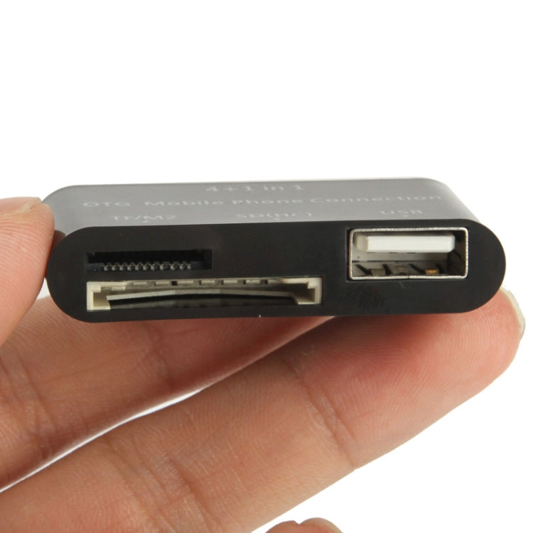 4 in 1 Micro USB OTG Card Reader, Support TF / M2 / SD Card / USB Flash Disk, For Galaxy S IV / S IV mini / S III / Note / Smartphone / Tablet PC