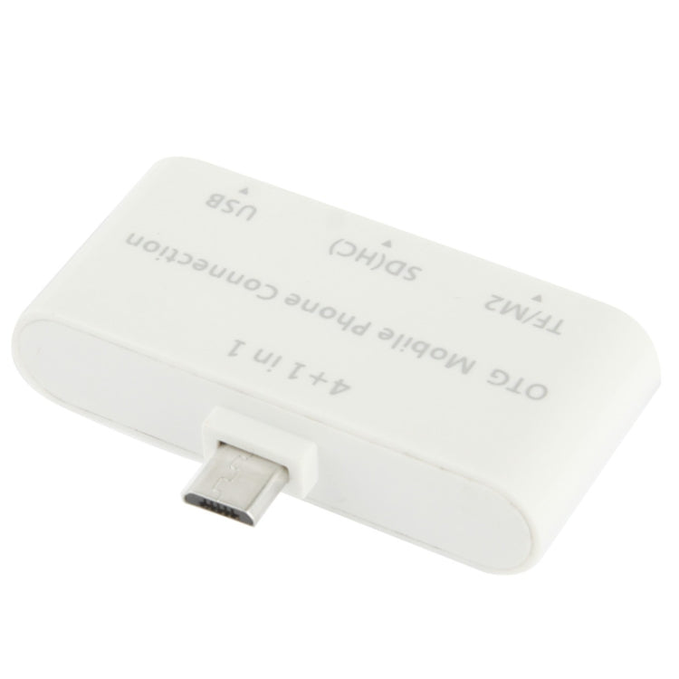4 in 1 Micro USB OTG Card Reader, Support TF / M2 / SD Card / USB Flash Disk, For Galaxy S IV / S IV mini / S III / Note / Smartphone / Tablet PC