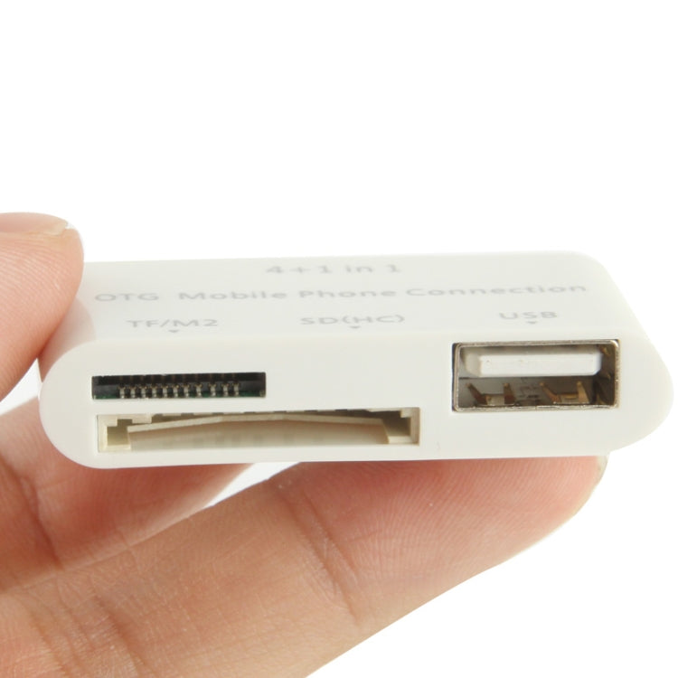 4 in 1 Micro USB OTG Card Reader, Support TF / M2 / SD Card / USB Flash Disk, For Galaxy S IV / S IV mini / S III / Note / Smartphone / Tablet PC