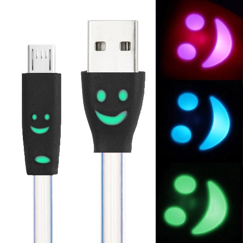 7-colors Luminescence Micro 5 Pin USB Charge / Data Transfer Cable with Smile Face, Suitable for Galaxy S6 / S IV / i9500 / i9200 / i9300