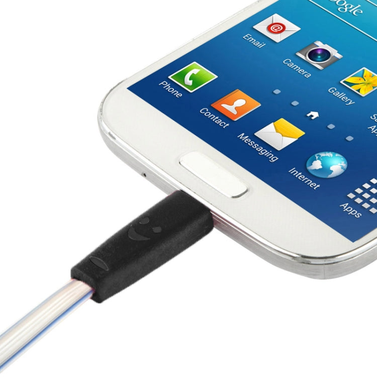 7-colors Luminescence Micro 5 Pin USB Charge / Data Transfer Cable with Smile Face, Suitable for Galaxy S6 / S IV / i9500 / i9200 / i9300