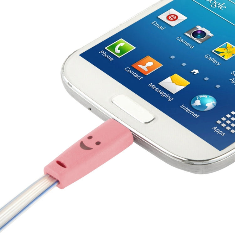 7-colors Luminescence Micro 5 Pin USB Charge / Data Transfer Cable with Smile Face, Suitable for Galaxy S6 / S IV / i9500 / i9200 / i9300